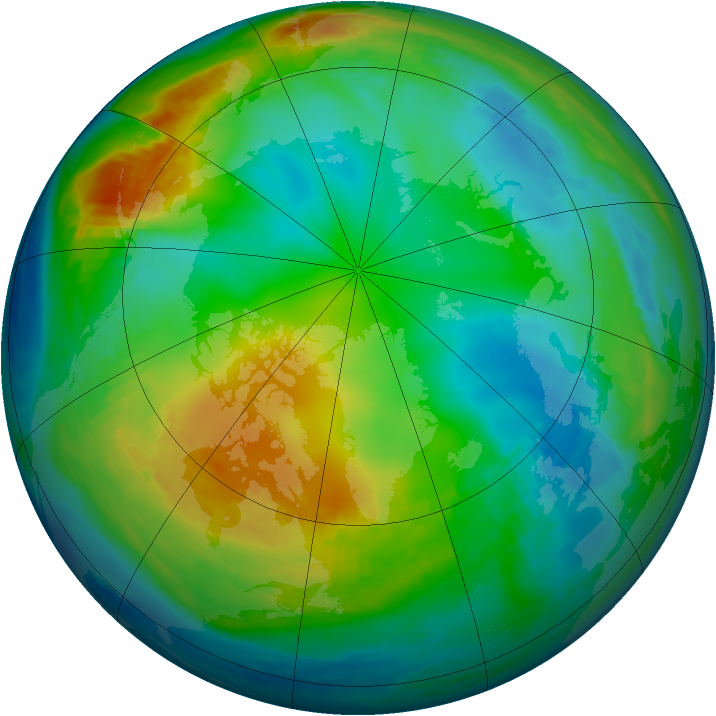 Arctic ozone map for 01 December 1983